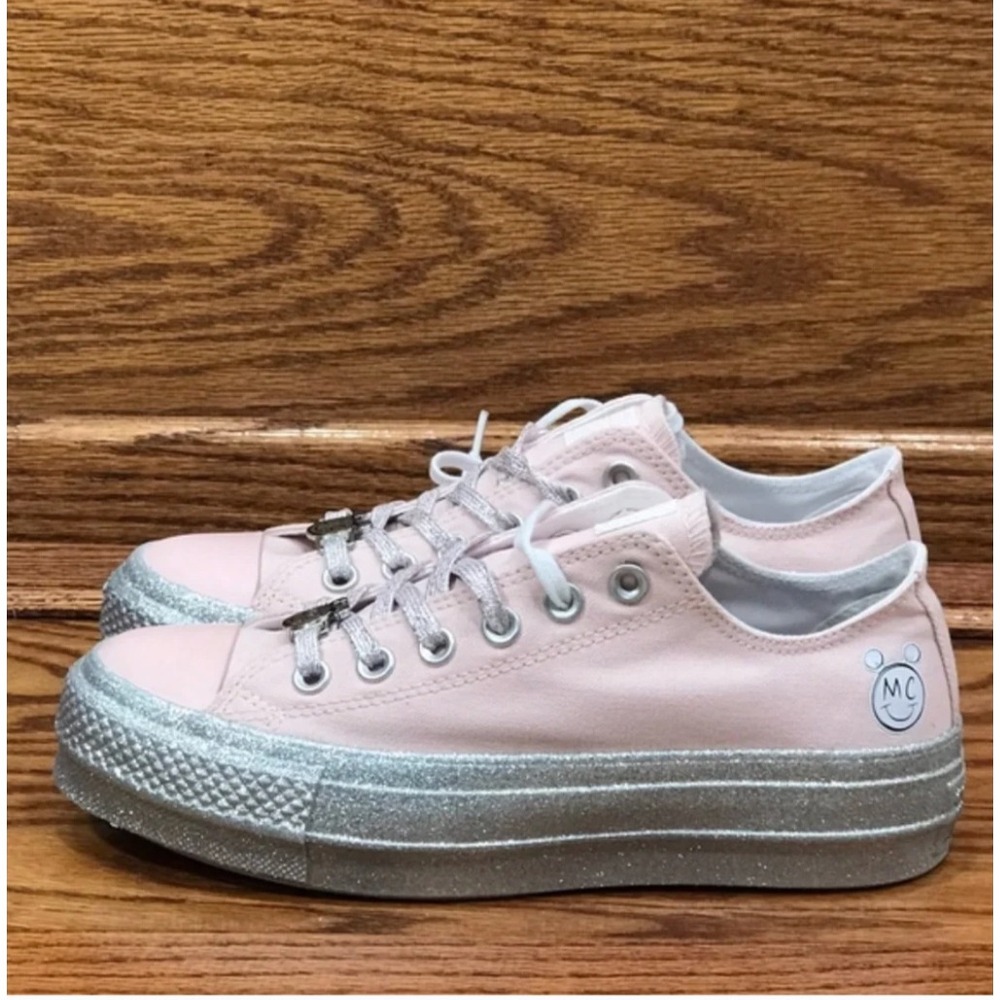 Miley Cyrus Converse Chuck Taylor All Star Lift Ox Pink Silver Glitter  Women 8